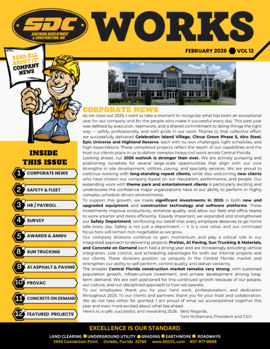 SDC Works newsletter cover, February 2026