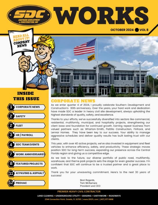 SDC Works newsletter cover, October 2024