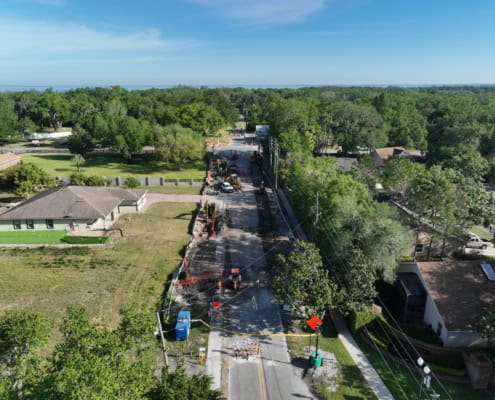 Stormwater management drainage infrastructure construction site.