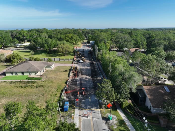 Stormwater management drainage infrastructure construction site.