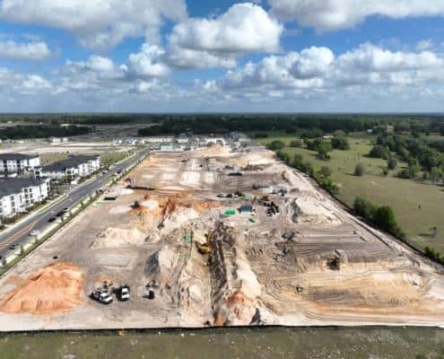 Excavation and foundation site development for commercial real estate project in Florida.