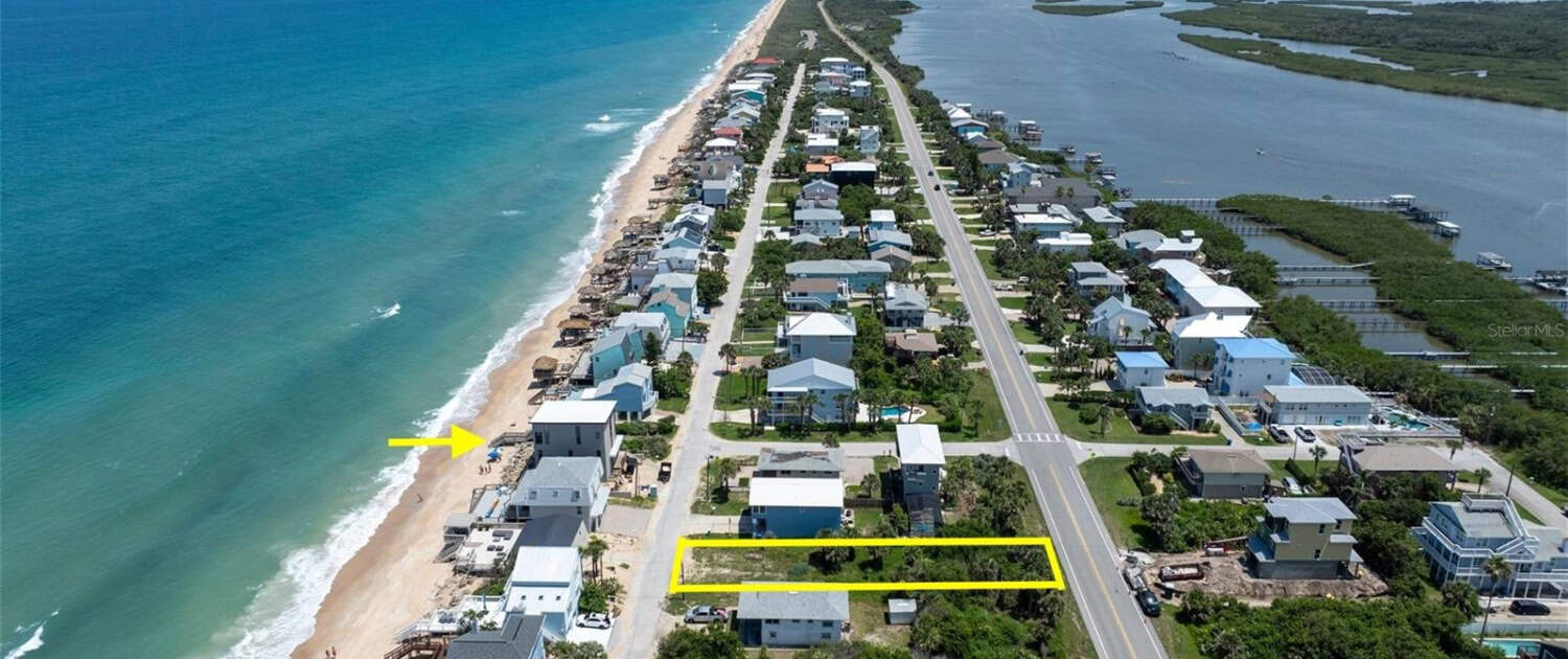 Beachfront residential lot in Florida with ocean views and direct access to the sandy beach. Perfect for building a custom coastal home near water activities and serene natural surroundings.